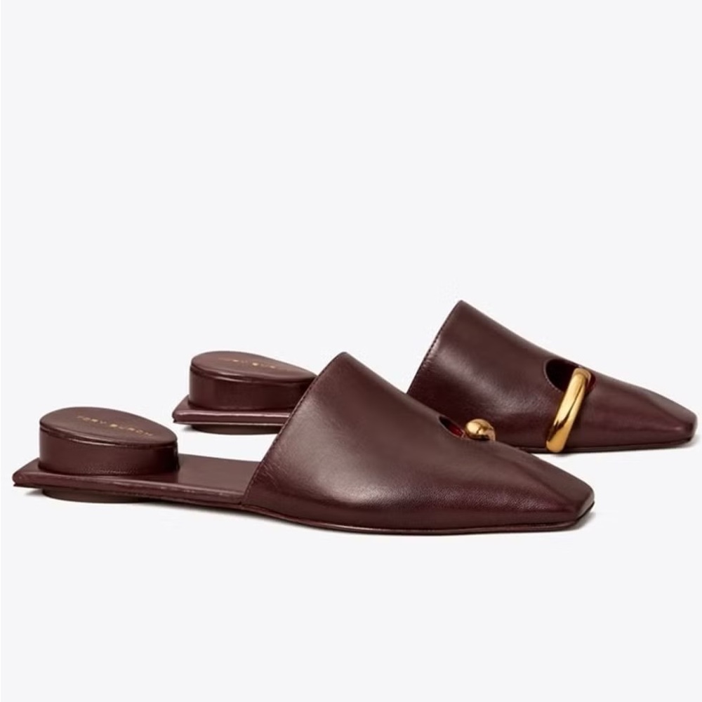 Tory Burch Pierced Mule in Plum
